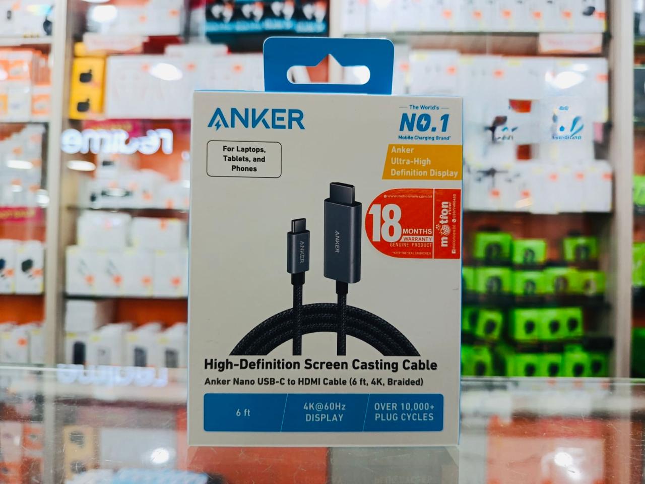 Anker Nano USB-C to HDMI 6ft Braided Cable.