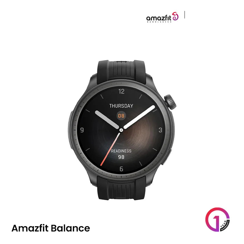 Amazfit BALANCE 1.5" HD AMOLED Smart Watch with 5 ATM & GPS (6 Satellite) - Midnight Black EDU 260288