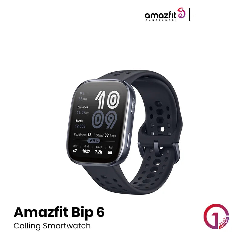 Amazfit Bip 6 1.97" AMOLED Display With 5 ATM & GPS Smart Watch - Black