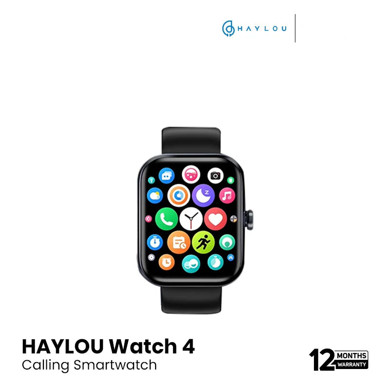Haylou Watch 4 1.93" TFT HD Display & GPS With BT Calling Smart Watch - Black EDU 260257