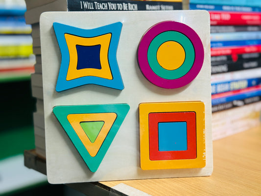 Geometric shape puzzle (4 in 1) Board- Big Size - 9 inch x 9 inch