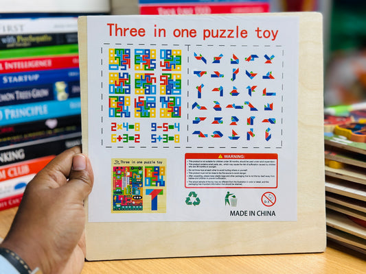 Tangram shape puzzle (4 in 1) Board- Big Size - 9 inch x 9 inch