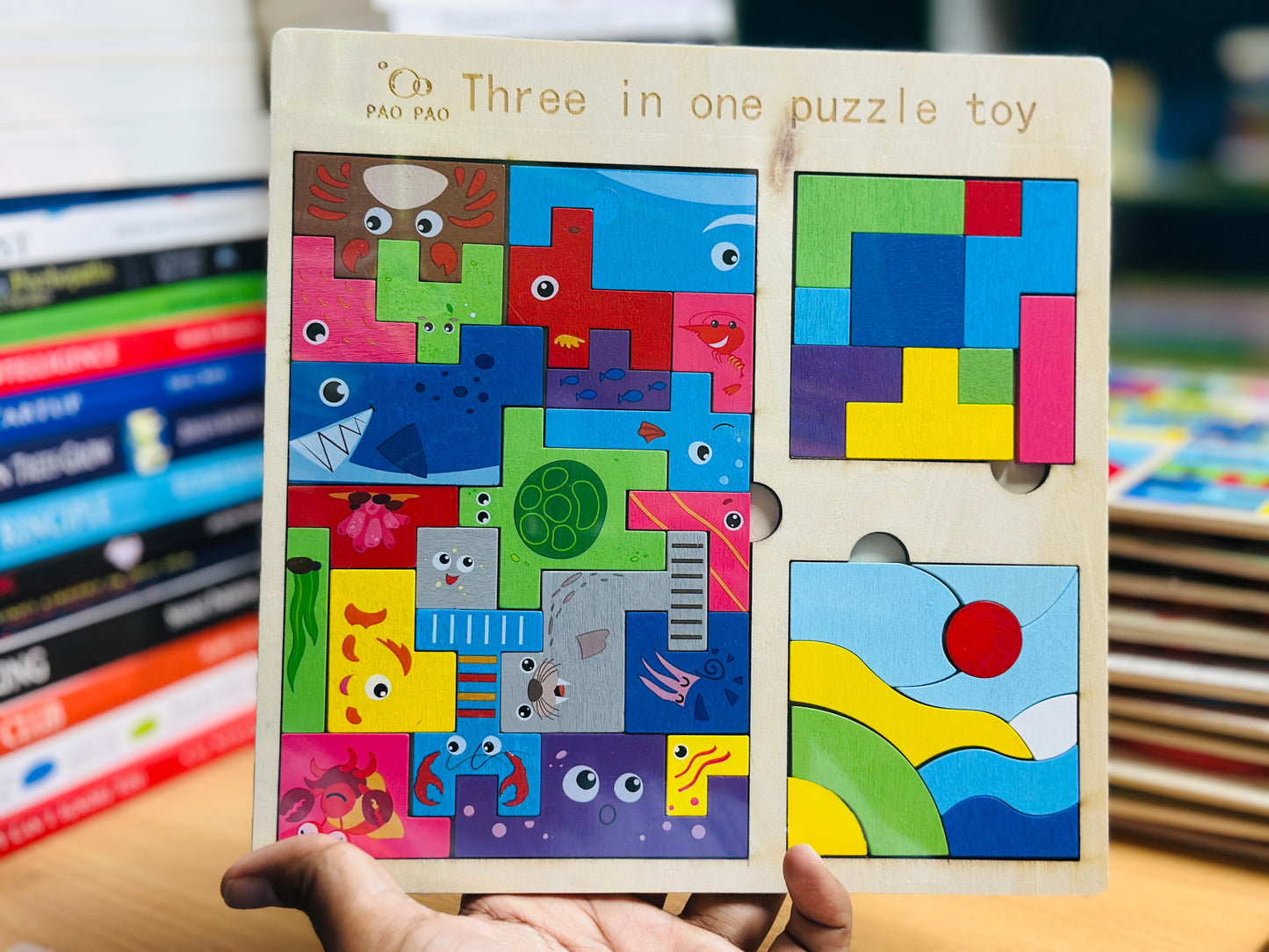 Tangram shape puzzle (4 in 1) Board- Big Size - 9 inch x 9 inch