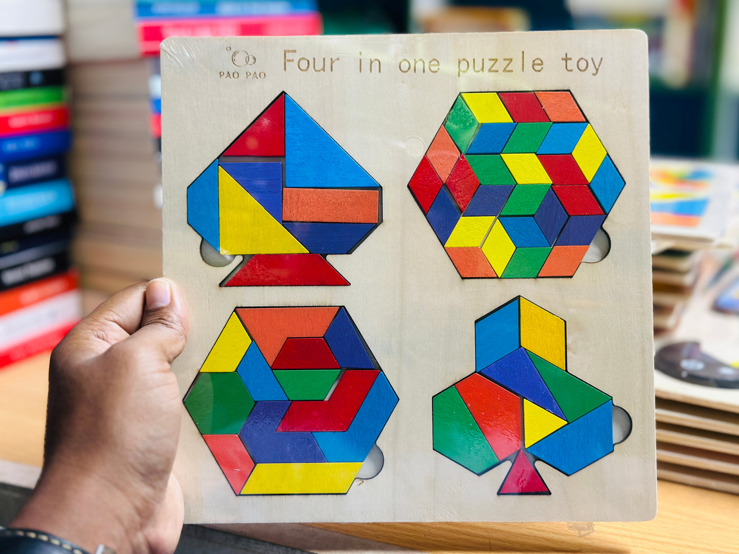 Tangram shape puzzle (4 in 1) Board- Big Size - 9 inch x 9 inch