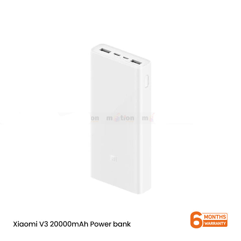 Xiaomi 20000mAh Power Bank V3 USB-C QC 3 18W with Type C Cable - Black- White