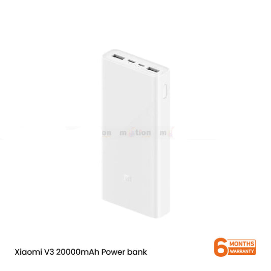 Xiaomi 20000mAh Power Bank V3 USB-C QC 3 18W with Type C Cable - Black- White
