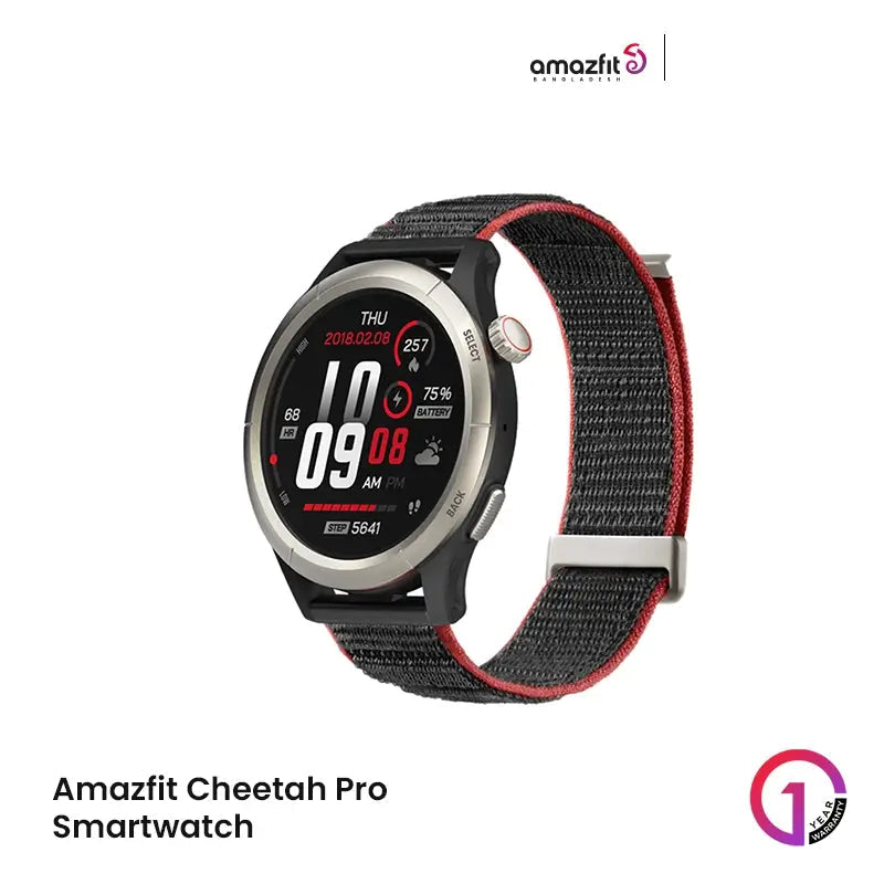 Amazfit Cheetah Pro 1.45" AMOLED Corning® Gorilla® Glass 3 Dual-Band GPS 5ATM Sports Design (Round)- Run Track Black