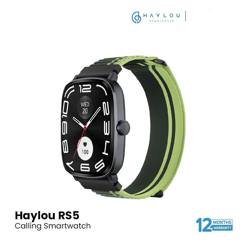 Haylou RS5 2.01” AMOLED HD Display Bluetooth Calling Smartwatch - Black EDU 260222