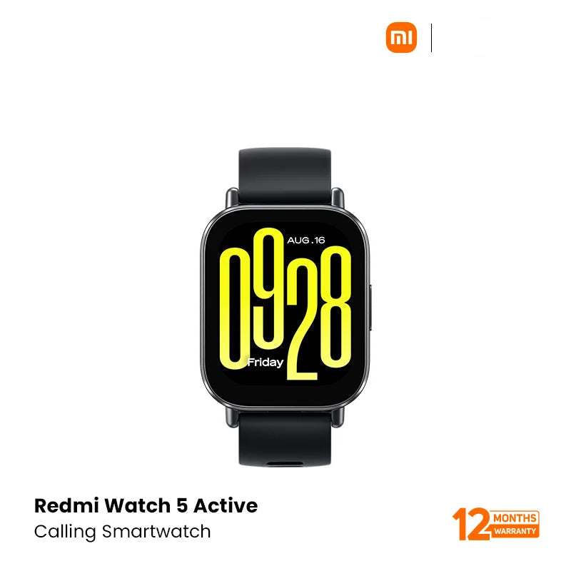 Redmi Watch 5 Active 2inch HD Screen BT Calling Smart Watch- Black