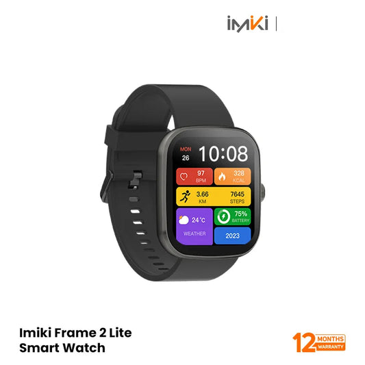 IMIKI Frame 2 Lite 2.5D ultra-thin Screen BT Calling Smart Watch- Black EDU 260259