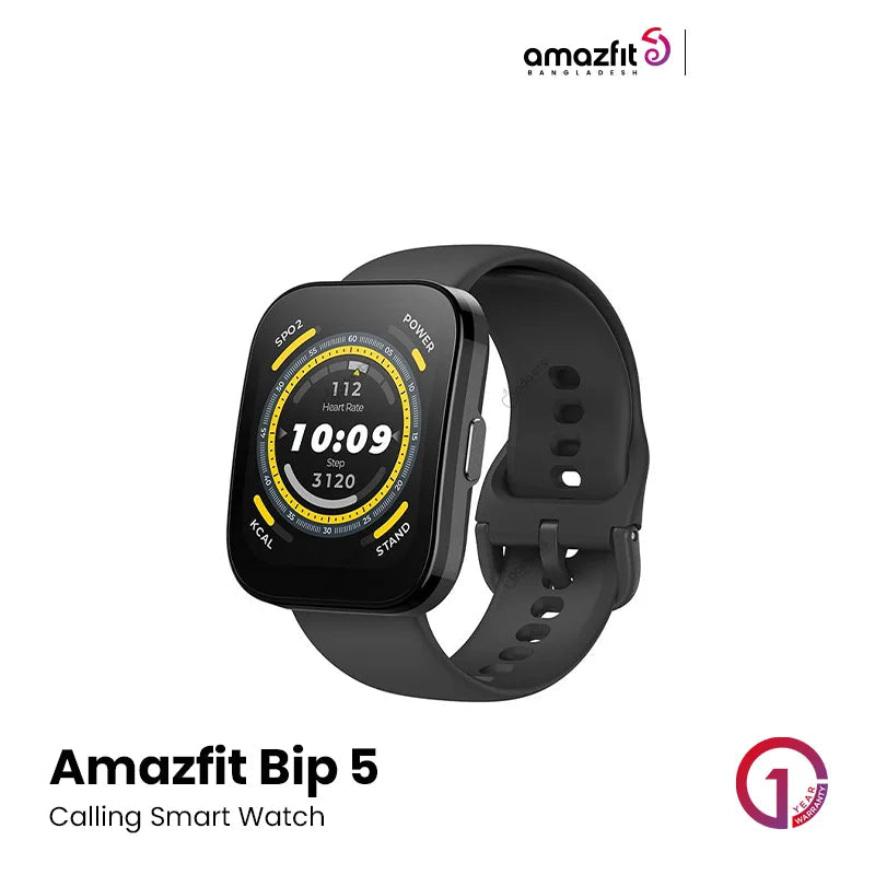 Amazfit Bip 5 1.91" TFT Display with IP68 Water-resistance & GPS Smart Watch - Black