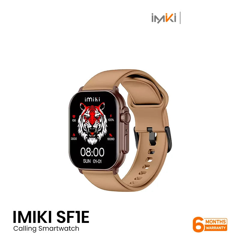 IMIKI SF1E Curved 2.01" AMOLED Calling Smart Watch - Brown EDU 260349