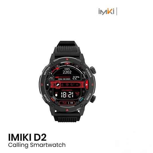 IMIKI D2 1.43" AMOLED BT Calling 3 ATM Smartwatch - Black EDU 260361