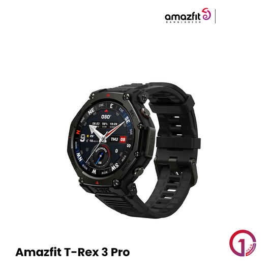 Amazfit T-Rex 3 Pro 1.5" Amoled Display With 3000-nit GPS Rugged Smartwatch- Black ( 48mm) EDU 260235
