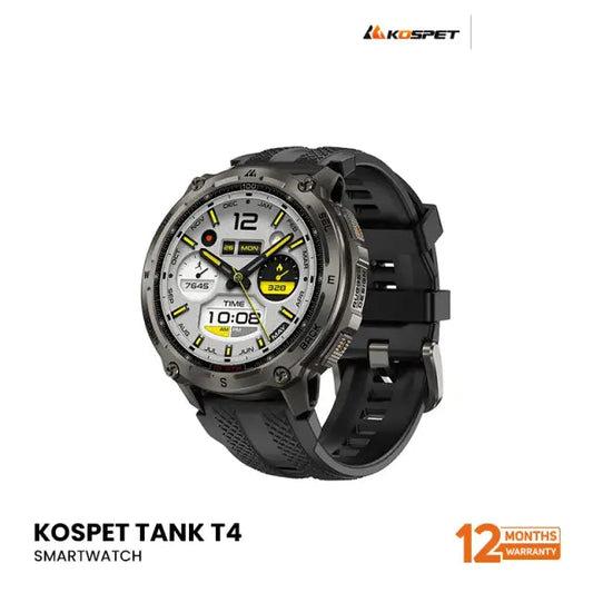 Kospet Tank T4 1.43" AMOLED 10 ATM Dive-proof With 32GB Storage RUGGED SMARTWATCH - Black