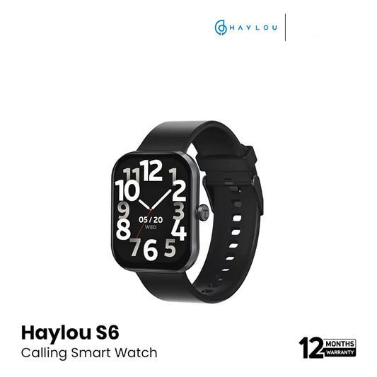 Haylou S6 2.01" TFT Bluetooth Calling With IP68 Water Resistance Smart Watch- Black