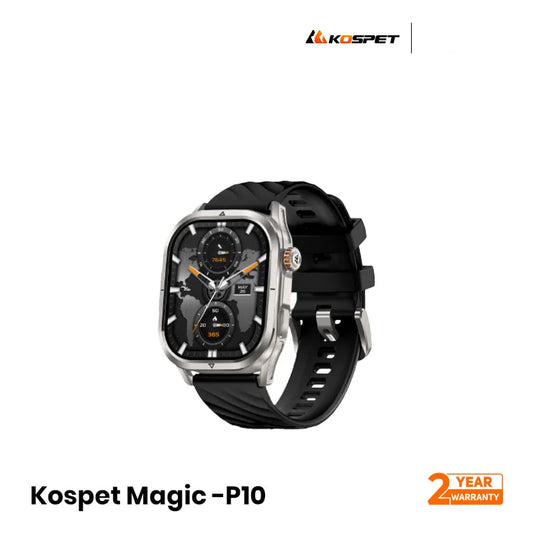 Kospet MAGIC P10 1.96" AMOLED With 5 ATM Water-resistance Smart Watch- Black