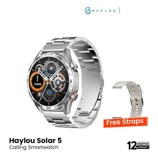 Haylou Solar 5 1.58" AMOLED Display Bluetooth Calling Smart Watch- Black EDU 260336