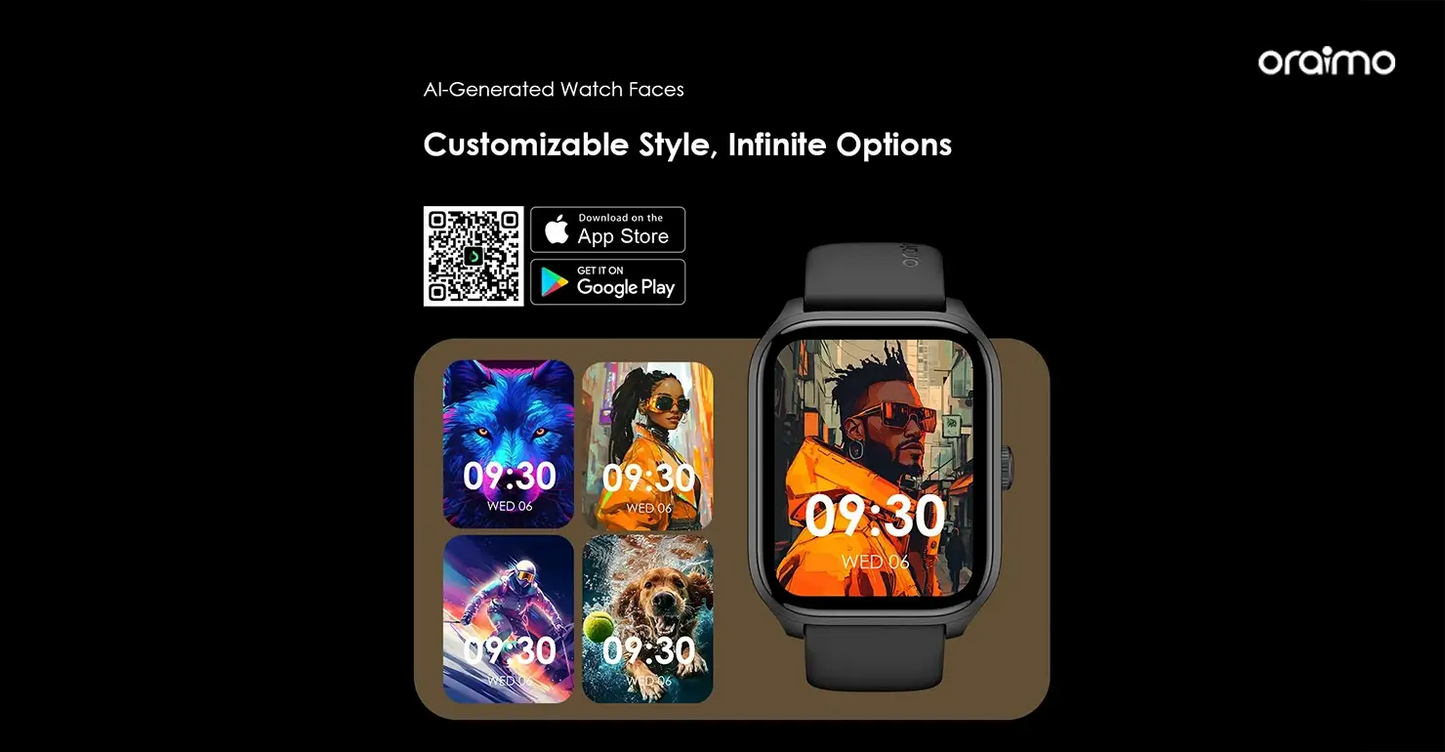 Oraimo Watch 5 Max 2.0" Bluetooth Calling Smart Watch (OSW-804 ID) - CHROME EDH 260454