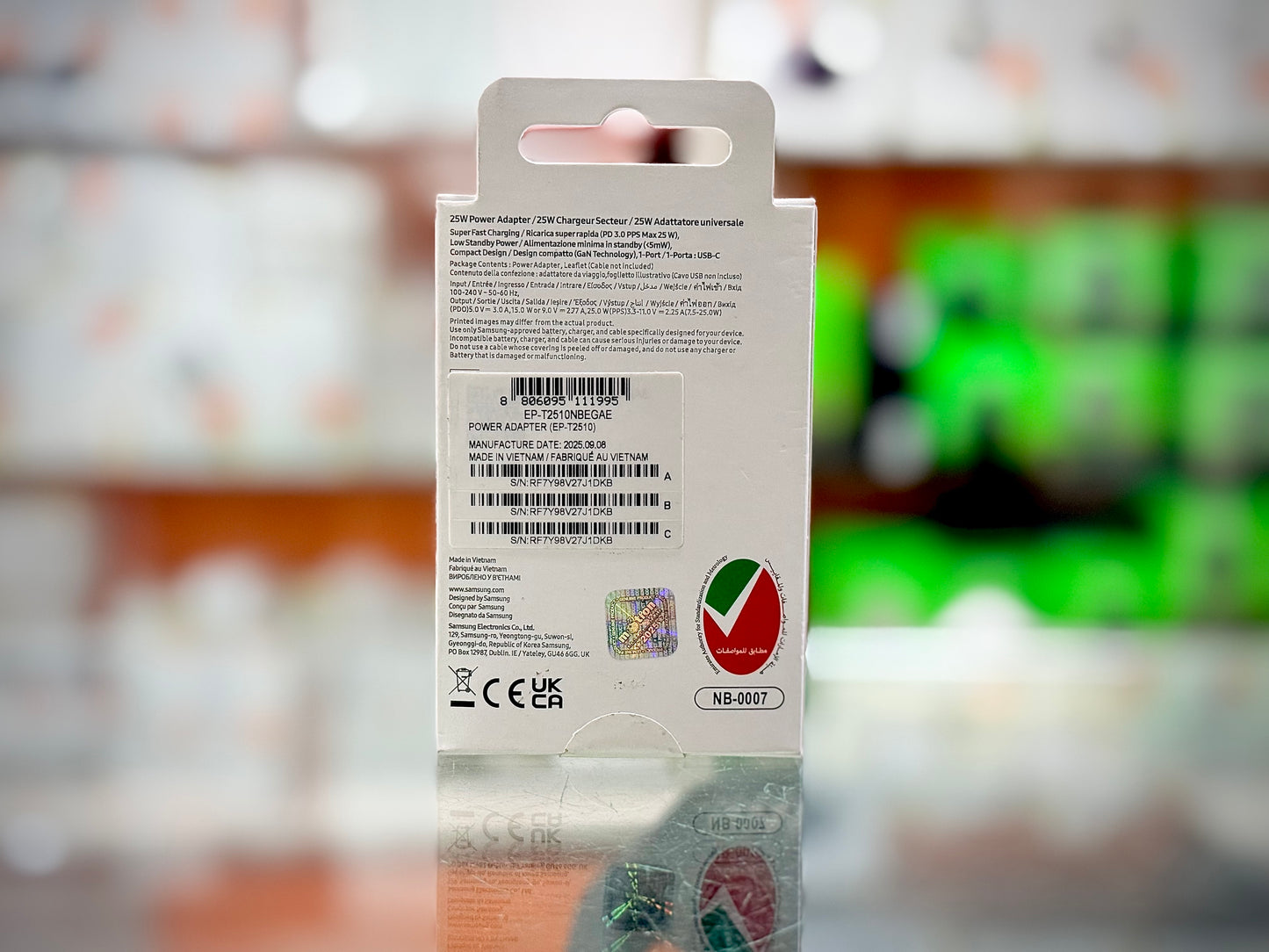 Samsung 25W PD Adapter USB-C (3 Pin) (Model -EP-T2510) EDH 260111