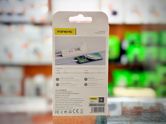 FONENG USB Cable Type- C 3A(XS01)-White- EDH 260103
