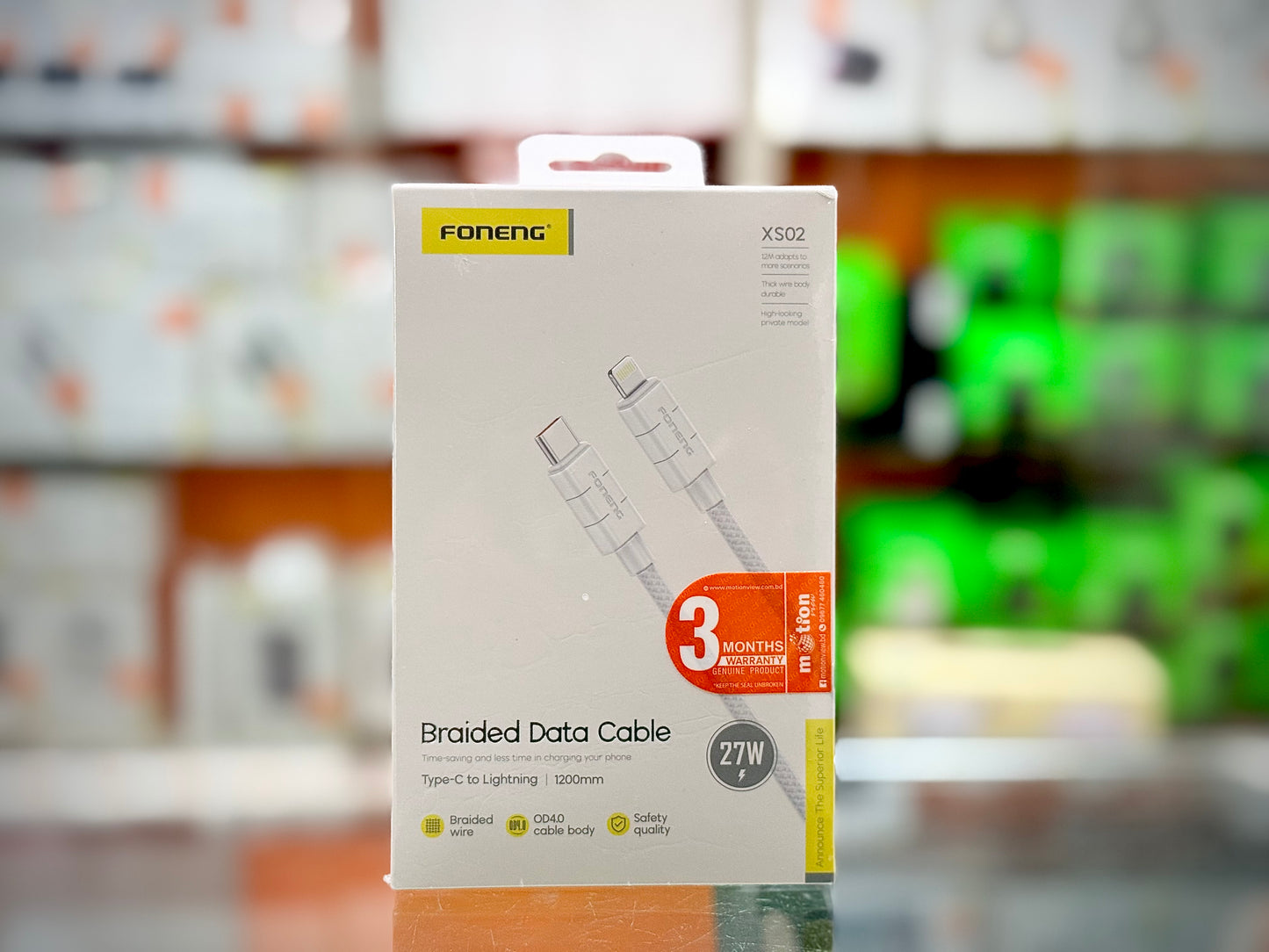 FONENG (XS02) Type-C to Lightning 1.2M Braided Cable- EDH 260116