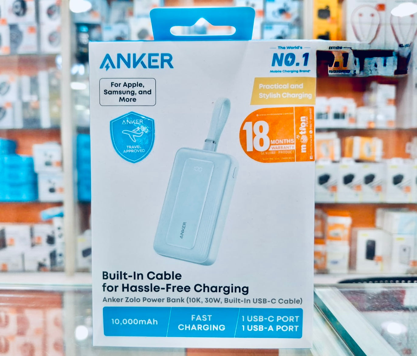 Anker Zolo 10000mAh 30W Power Bank with Built-in USB-C Cable
