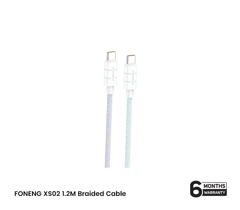 FONENG (XS02) Type-C to Type-C 1.2M Braided Cable- EDH260117