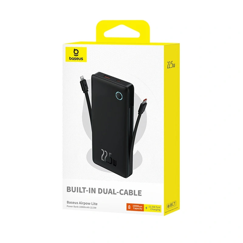 Baseus Airpow Lite 10000mAh 22.5W Power Bank Dual-Cable EDH 23455