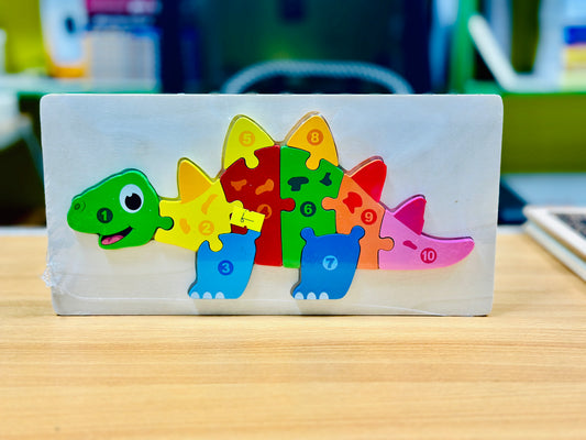 Wooden Colorful Puzzle Board- Big Size - 12 inch x 6 inch