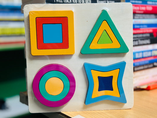 Geometric shape puzzle (4 in 1) Board- Big Size - 9 inch x 9 inch