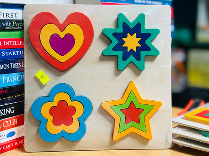 Geometric shape puzzle (4 in 1) Board- Big Size - 9 inch x 9 inch