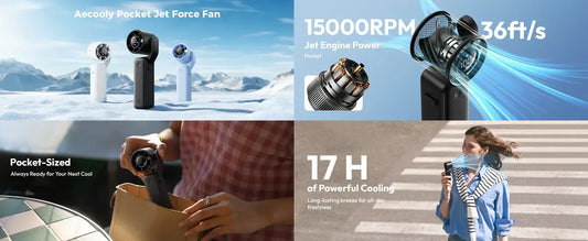 Aecooly AirGimbal Portable Handheld Turbo Jet Force Fan
