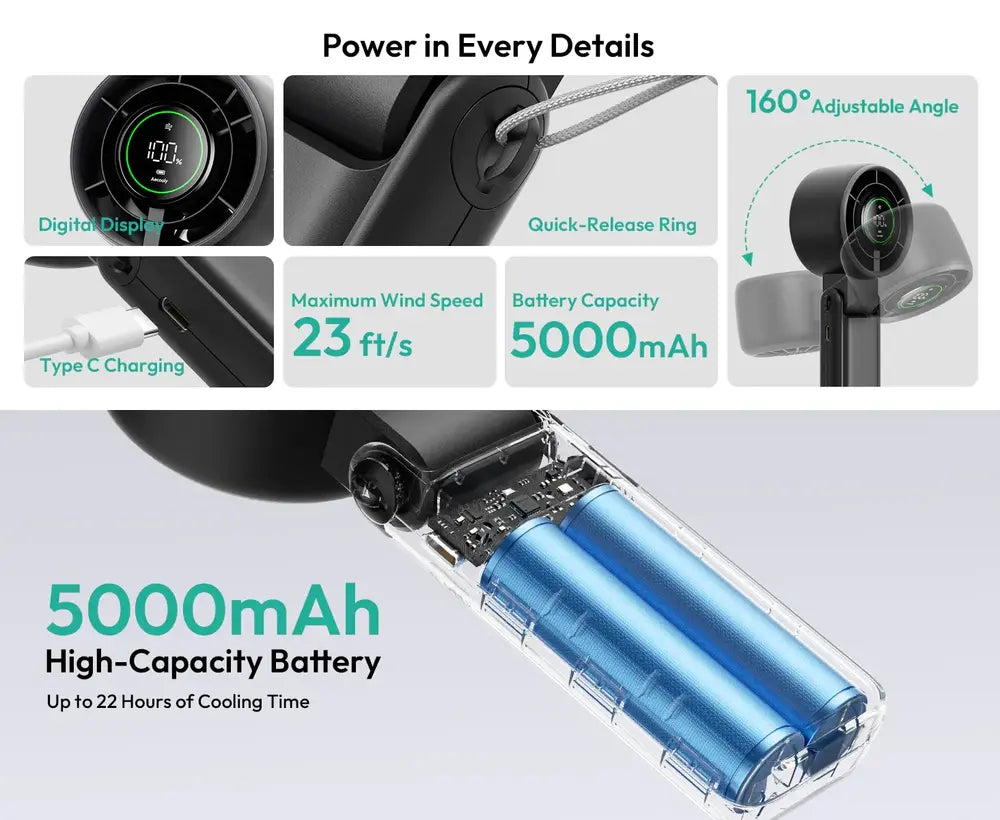 Aecooly Halo 02 3 IN 1 Portable Handheld Fan