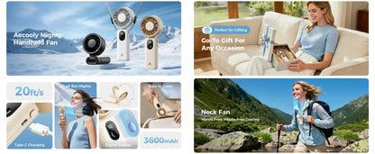 Aecooly Halo 04 Mighty Portable 3 in 1 Handheld Fan