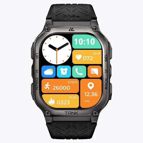 Kospet Tank M3 1.96″ HD AMOLED With 130+ Sports Modes Military-Grade Smart Watch - Black