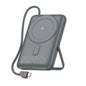 Foneng (PX119) 10000mAh Magnetic Wireless Power Bank with Built-in Cables (22.5W)- Dark Gray
