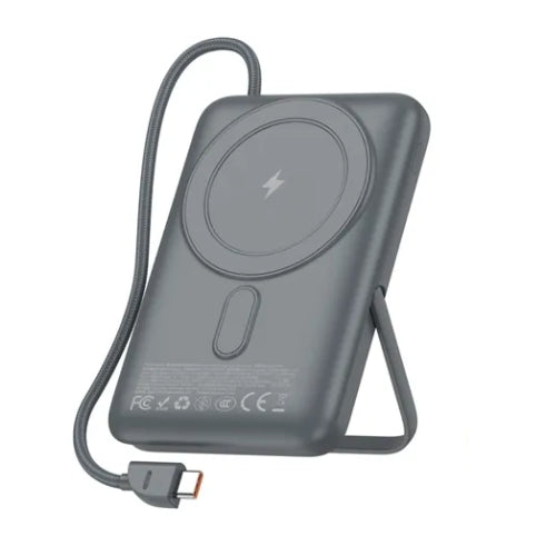 Foneng (PX119) 10000mAh Magnetic Wireless Power Bank with Built-in Cables (22.5W)- Silver